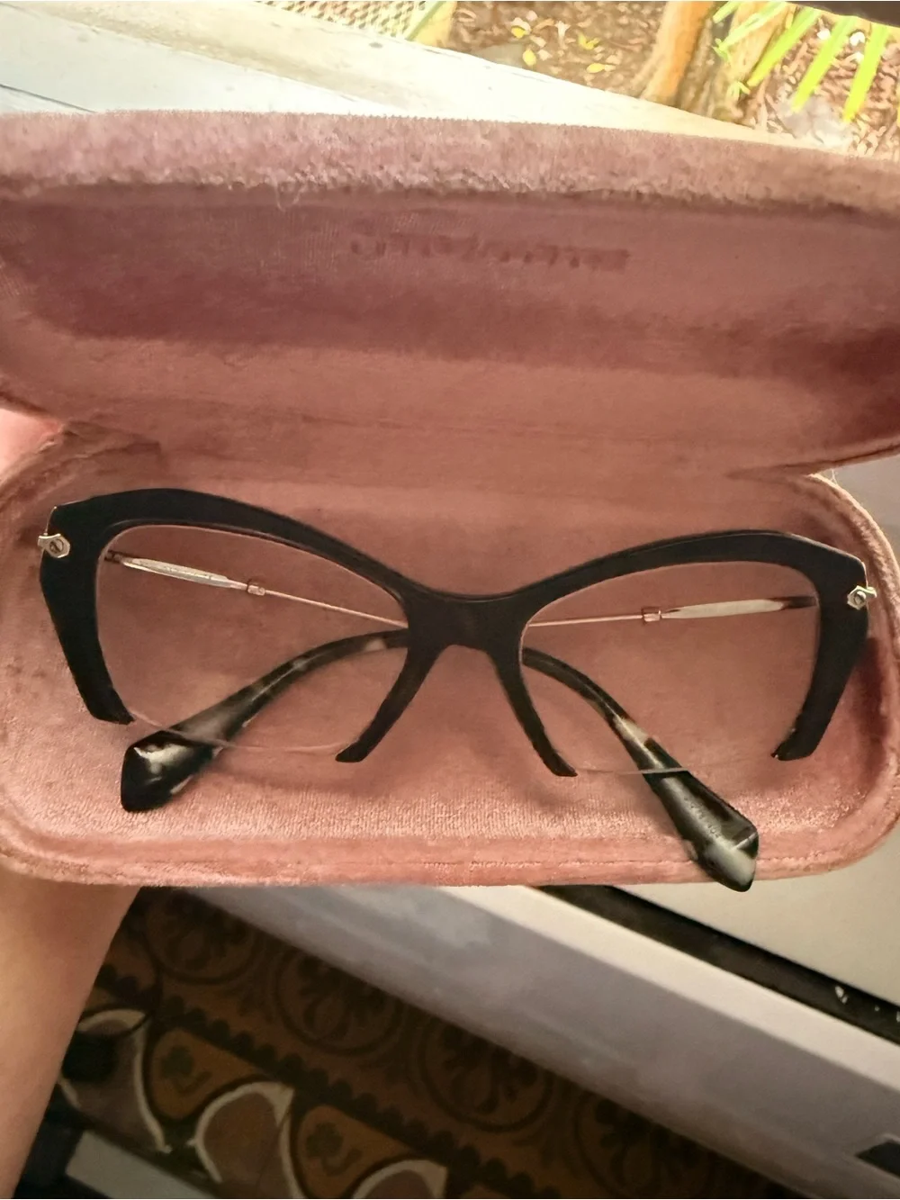 Miu Miu Black Cat-Eye Women's Glasses with Case